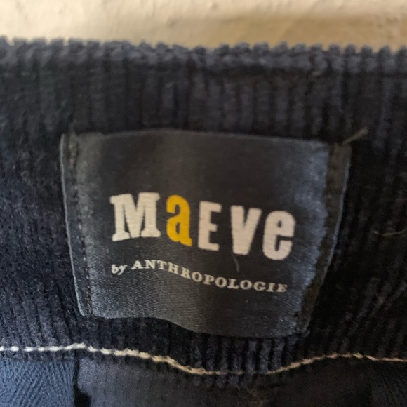 Maeve Colette Wide Leg Cropped Navy Corduroys - Picture 3 of 4